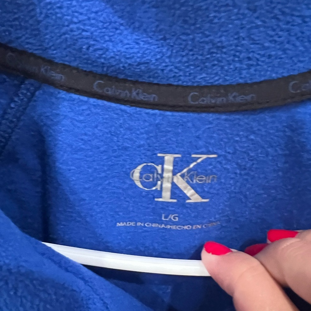 Calvin Klein Large Blue Fleece Women's Jacket - Picture 4 of 11